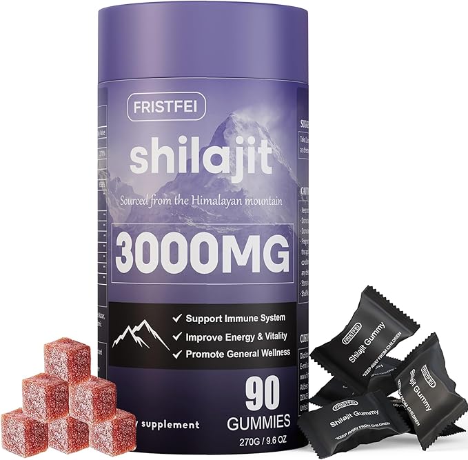 Pure Himalayan Shilajit Gummies for Men & Women - 100% Natural & Organic | 85+ Trace Minerals & Fulvic Acid | 90 Count | Individually Packaged