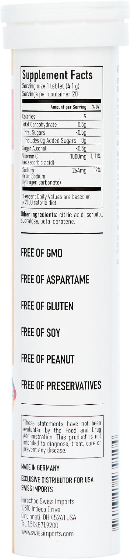 Effervescent Vitamin C 1000mg Dietary Supplement, 12-Pack, 240 Tablets