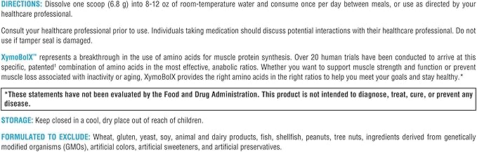 XYMOGEN XymoBolX - Amino Acids - BCAA Powder to Promote Muscle Recovery with L Arginine, L Leucine, L Methionine + L Tryptophan - Gluten Free, Vegan + Non GMO (30 Servings)