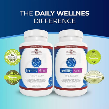Daily Wellness for Men - Male Fertility Supplements, Vitamin Blend Pills - Male Count Pre-Conception for Him - Fertility Supplements for Men - 60 Capsules, 2 Pack
