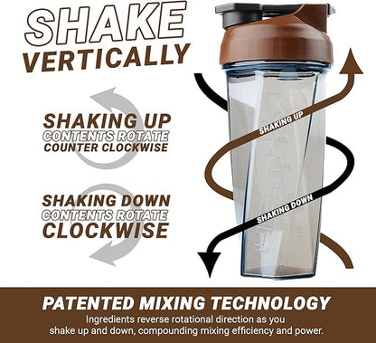 HELIMIX 2.0 Vortex Blender Shaker Bottle Holds upto 28oz | No Blending Ball or Whisk | USA Made | Portable Pre Workout Whey Protein Drink Shaker Cup | Mixes Cocktails Smoothies Shakes | Top Rack Safe