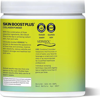 Sparkle Wellness Skin Boost Plus (Acai Lemonade) [30-Serves] | Collagen Powder Supplement with VERISOL Bioactive Hydrolyzed Collagen Peptides, Vitamin C & Hyaluronic Acid to Improve Skin Elasticity