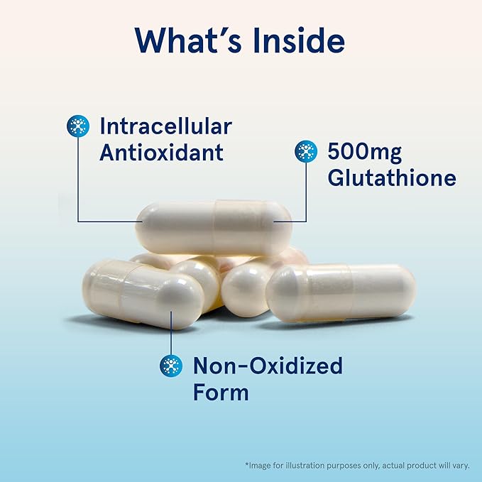 Jarrow Formulas Glutathione Reduced 500 mg- 120 Veggie Capsules- Intracellular Antioxidant- Quality Glutathione Supplements- Supports Recycling of Vitamins C & E- Non-GMO- Gluten Free- Vegan, 12 Packs