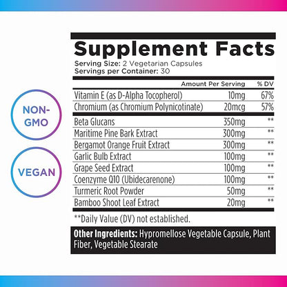 Livingood Daily Support - Supplement for Health with Beta Glucans, Pine Sterol, CoQ10, and Garlic Root - LDL & Triglycerides - Vegan, 60 Capsules