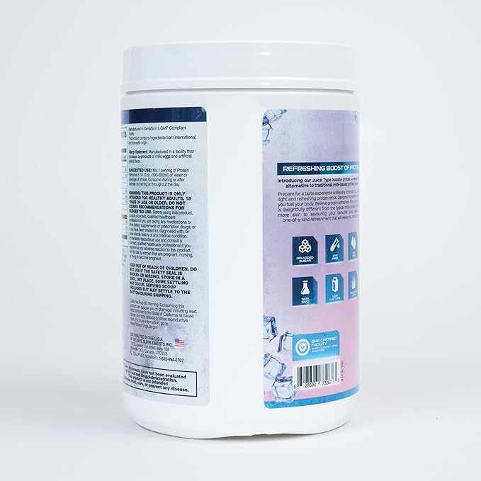 Protein Refresher (25 Servings) - Revolutionary Juice-Type Whey Protein Powder for Fitness, Bodybuilding, Gym, or for Bigger Protein Intake (25 Scoops, Strawberry Lemonade)