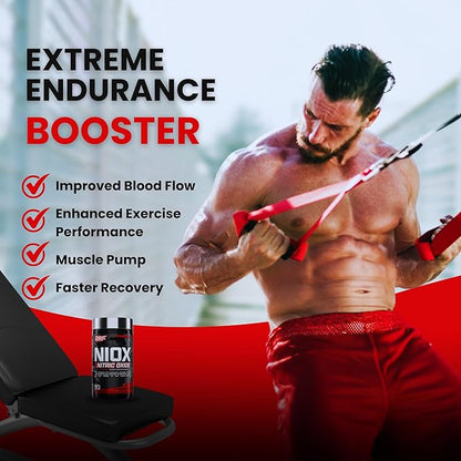 Nutrex Research NIOX Extreme Pumps - 180-Count Pre-Workout Pump Supplement with Arginine Nitrate, Vitamin C, AstraGin for Muscle Pump, Vascularity, Endurance, NO3-T