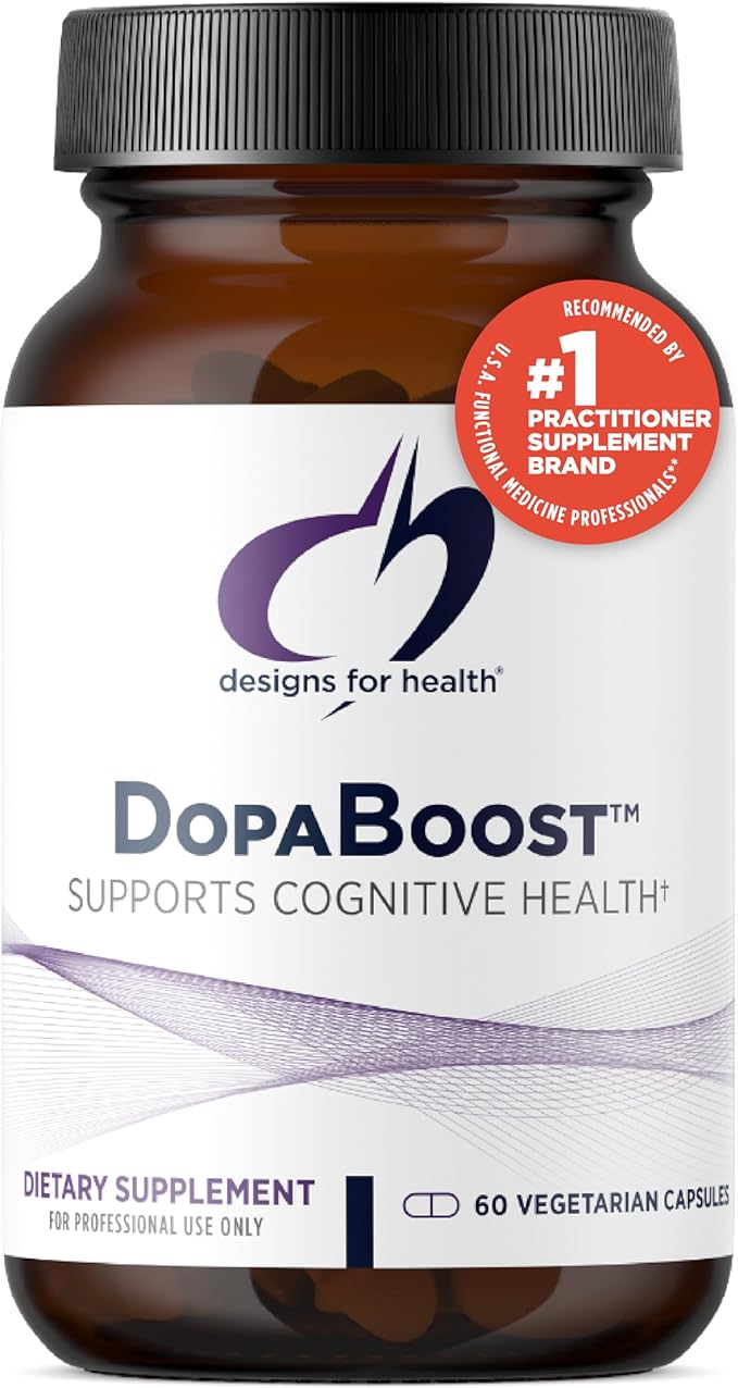 Designs for Health DopaBoost - Cognitive + Mood Support - Acetyl-L-Tyrosine, Mucuna Extract, Vitamin B6 - Vegan (60 Capsules)