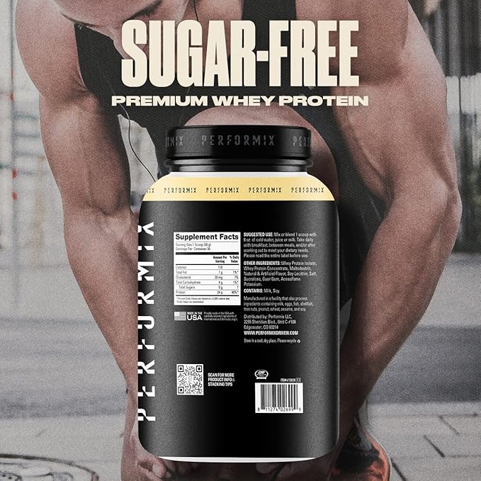 PERFORMIX - Whey Protein Isolate Blend - 24g of Protein - 5.4g of BCAAs - 110 Calories - Muscle Building & Post Workout Recovery - 100% Whey Protein Powder - 1.98 lbs - 30 Servings - Vanilla