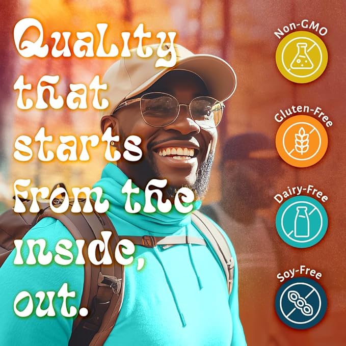 LUV Everyday™ Men's Multivitamin Men's Adult Formula Daily Nutritional Support with Iron Calcium KSM-66 Ashwaganda CoQ10 and Lycopene - Highly Bioavailable Non GMO Gluten Free Vegetarian - 60 Capsules