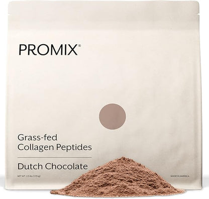 Promix Collagen Peptides, Chocolate, 2.5lb Bulk - Hydrolyzed Collagen Protein Promotes Healthy Skin, Bones, Joints & Recovery Support - Add to Shakes, Smoothies, Beverages & Baking recipes