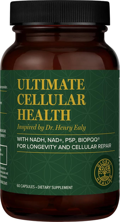 Global Healing Ultimate Cellular Health -NAD Supplement for Women and Men, Cellular Repair, Includes Resveratrol for Anti-Aging, Supports NAD Plus, Alternative to Nicotinamide Riboside- 60 Capsules