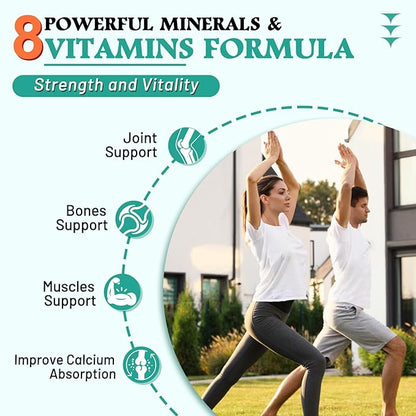 High Absorption Calcium Magnesium Zinc Gummies with Magnesium Glycinate 400mg, Sugar Free Calcium Magnesium Supplement for Bone & Teeth Strength, Muscle Function - Vegan, 60 Count