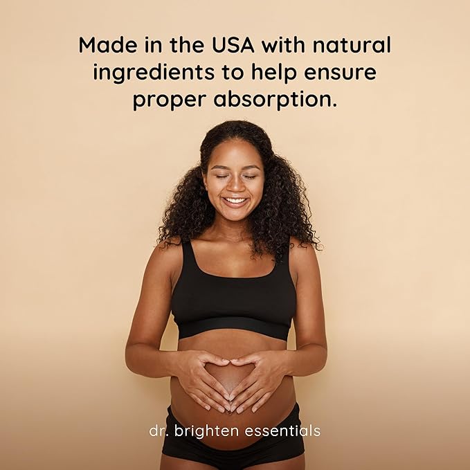 Dr. Brighten Prenatal Plus - Women’s Formulation, Active B Vitamins, Minerals, Antioxidants for Pregnant or Nursing Mothers, Non-GMO Vegan, No Gluten, No Soy - 180 Capsules