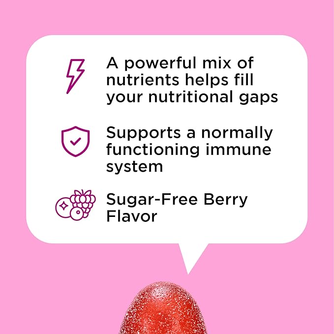 OH MY VIT! for Ellas Women’s Multivitamin Gummy with Vitamins C, E, and Biotin, Sugar Free Berry Flavor, 60 Count