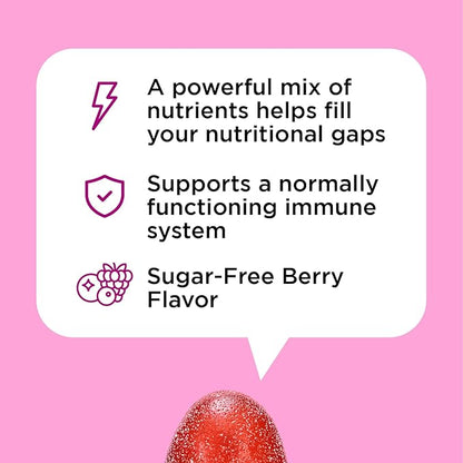 OH MY VIT! for Ellas Women’s Multivitamin Gummy with Vitamins C, E, and Biotin, Sugar Free Berry Flavor, 60 Count