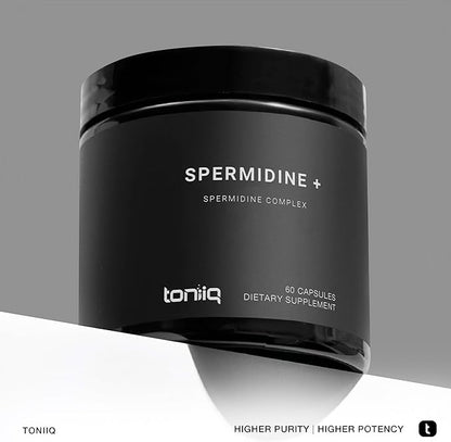 Toniiq 22mg Ultra Concentrated Spermidine Supplement -Spermidine Supplements for Men and Women - Rice Germ Extract and Trihydrochloride Complex Blend - 60 Vegetarian Capsules - 30 Servings