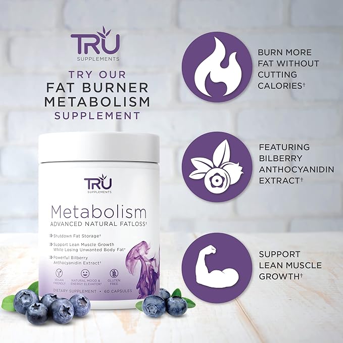 TRU Metabolism, Advanced Fat Loss, Fight Cravings, Boost Mood, No Jitters or Crash, 30 Servings