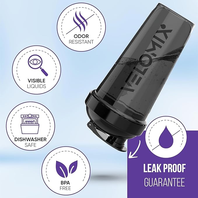 -4 PACK- 28 oz Shaker Cups for Protein Shakes - 4x Wire Whisk | BPA-Free & Dishwasher Safe | Leak Proof Protein Shaker Bottles for Protein Mixes | Large Blender Shaker Bottle Pack (4 Black)