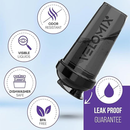 -4 PACK- 28 oz Shaker Cups for Protein Shakes - 4x Wire Whisk | BPA-Free & Dishwasher Safe | Leak Proof Protein Shaker Bottles for Protein Mixes | Large Blender Shaker Bottle Pack (4 Black)