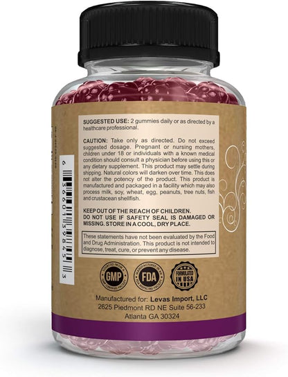 Pomona Wellness Elderberry Gummies with Zinc and Vitamin C for Immune Support 3-1 Chewable Black Elderberry Gummy Supplement for Kids and Adults, Vegan, 90 Gummies