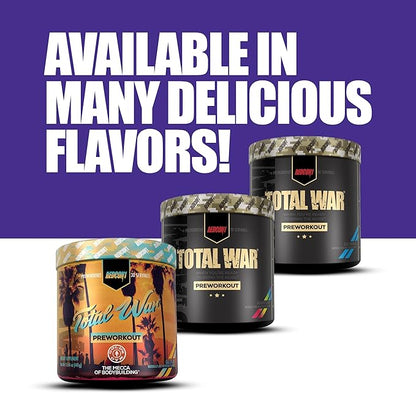 REDCON1 Total War Preworkout - Contains 320mg of Caffeine from Green Tea, Juniper & Beta Alanine - Pre Work Out with Amino Acids to Increase Pump, Energy + Endurance (Sour Gummy Bear, 30 Servings)