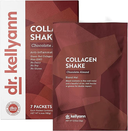 Dr. Kellyann Keto Chocolate Almond Shakes (7 Servings) – Grass-Fed Collagen Protein, Keto & Paleo-Friendly, Gluten-Free
