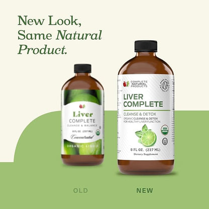 Liver Complete 8oz - Organic Liquid Liver Cleanse & Detox Supplement for High Enzymes, Fatty Liver, & Liver Support