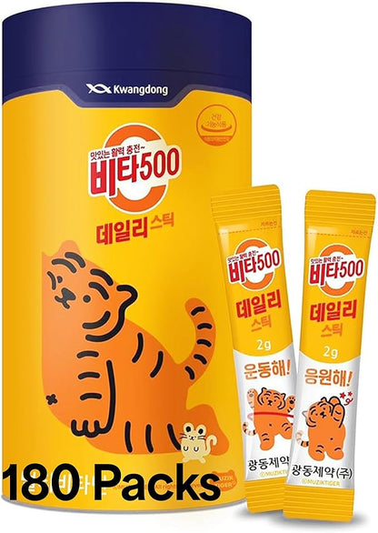 Vita500 Multivitamin Powder Daily Stick, Improve Strong Immune, & Energy Boost with Vitamin C 500mg, and Vitamin B Complex (180 Sticks of 500mg)