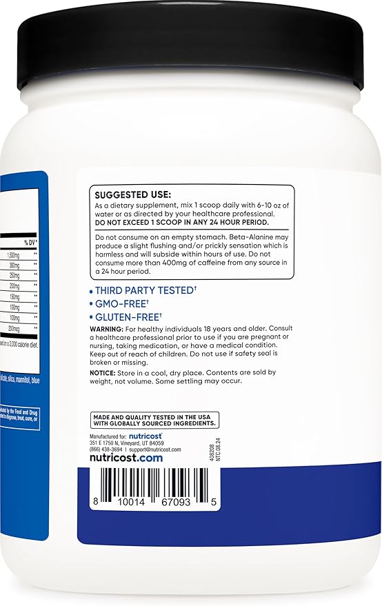 Nutricost Pre-X Xtreme Pre-Workout Complex Powder, Blue Raspberry, 60 Servings, Vegetarian, Non-GMO and Gluten Free