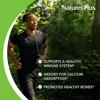 Natures Plus Vitamin D3 (Cholecalciferol) - 2500 iu, 90 Softgels - Bone Health, Heart Health & Immune System Support Supplement, Bioavailable Active Form - Gluten-Free - 90 Servings
