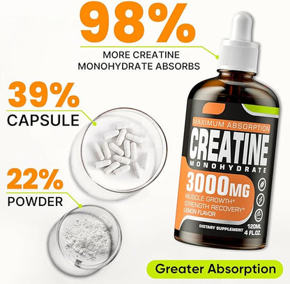 Creatine Monohydrate 3000mg, Creatine for Muscle Mass, Strength, Endurance - Creatine for Women and Men with Hydrolyzed Collagen & Trehalose, 8 Packs(Lemon Flavor)