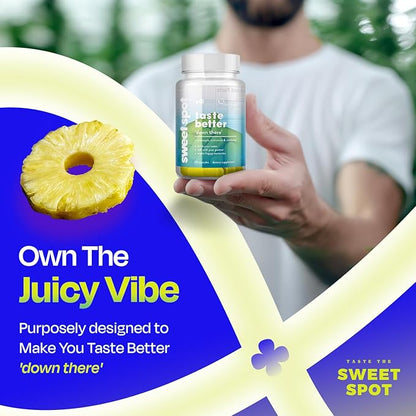 Pineapple Probiotics for Men – 500mg Sweet Spot Formula with Pineapple Extract, Cranberry & Cinnamon, Supports pH Balance & Freshens Taste, 60 Capsules, Made in The USA