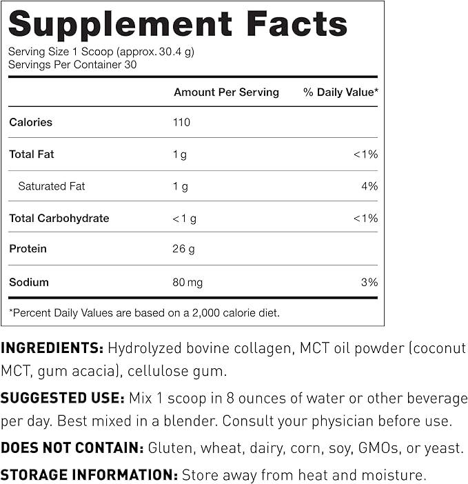 Amy Myers MD Pure Paleo Protein Powder - Clean Grass Fed Pasture Raised Protein - Hormone Free, Non-GMO, Gluten & Dairy Free - Perfect for Keto and Paleo - Unflavored - 28.57 oz