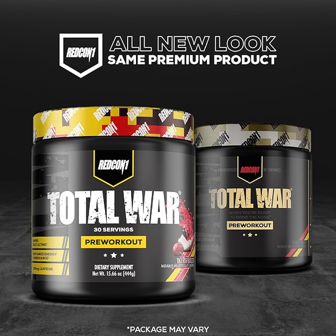 REDCON1 Total War Pre Workout Powder, Cherry Lime - Beta Alanine + Citrulline Malate Vegan & Keto Friendly Preworkout for Men & Women with 320mg of Caffeine (50 Servings)