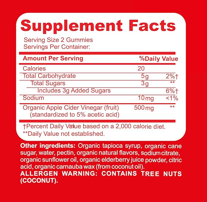 Organic Kids Apple Cider Vinegar Gummies by Feel Great Vitamins | Rich in Digestive Enzymes & Natural Antioxidants for Gut Health | Kids Gummy Supports Healthy Nutrient Absorption | 60 Day Supply