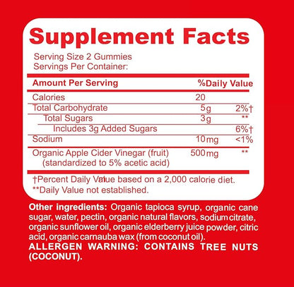 Organic Kids Apple Cider Vinegar Gummies by Feel Great Vitamins | Rich in Digestive Enzymes & Natural Antioxidants for Gut Health | Kids Gummy Supports Healthy Nutrient Absorption | 60 Day Supply