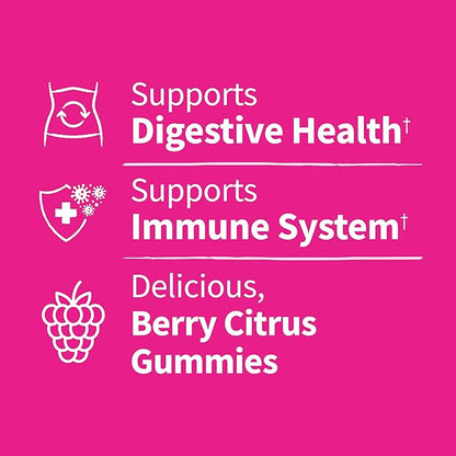 Garden of Life Dr. Formulated Women's Probiotic Digest + Immune Gummies Featuring Cranberry & Whole Food Vitamin D - Berry Flavor, 50 Gummies, Certified Non-GMO, Kosher