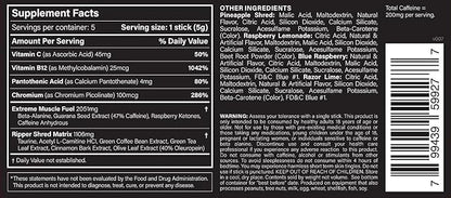 JNX SPORTS The Ripper! Fat Burner - Sample Variety Pack 5 x 8g Sticks | Super Thermogenesis, Appetite Control & Extreme Energy for Men & Women