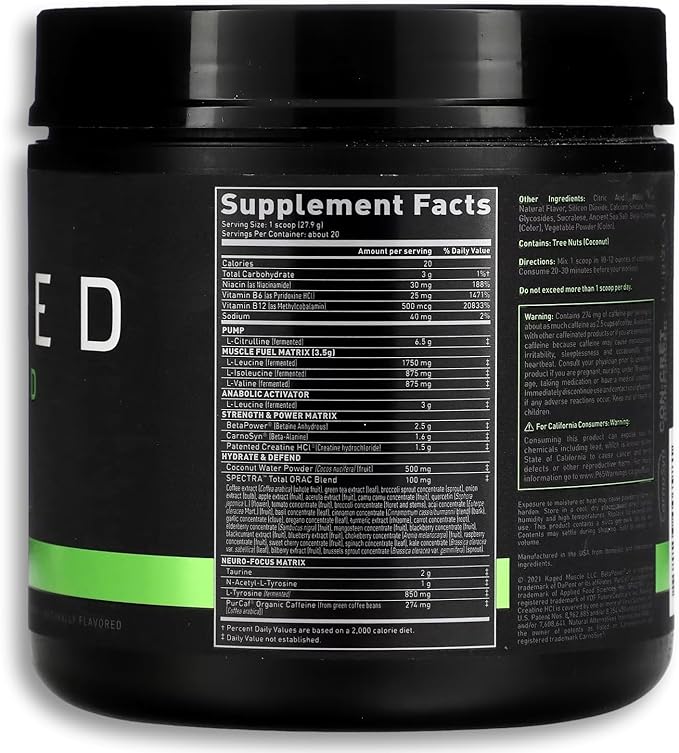 Kaged Original Pre-Workout Powder | Fruit Punch | Pre Formulated with Creatine, Beta Alanine, Pure Caffeine | 20 Servings