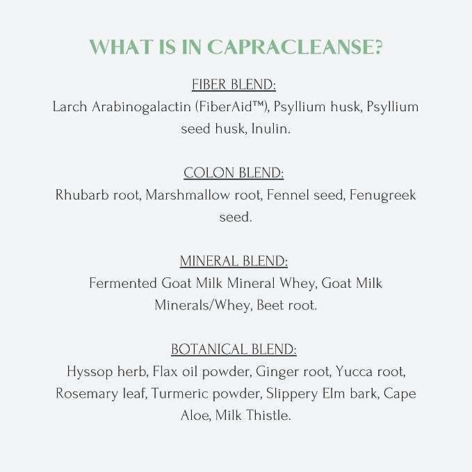 MT. CAPRA SINCE 1928 CapraCleanse | Effective Cleansing of GI Tract with All Natural & Non-GMO Ingredients | 180 Capsules