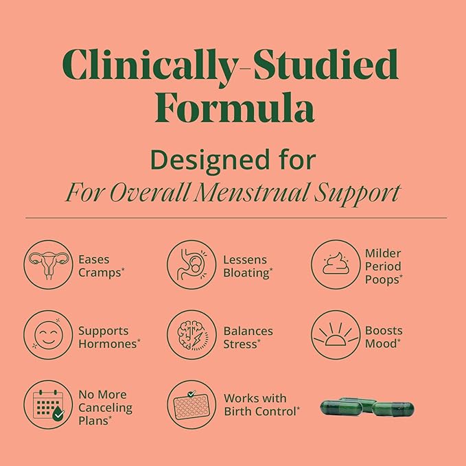 PMS & Period Relief - Menstrual Cramp Relief: No More Period Cramps, Mood Swings, or Bloating. PMS Supplement for Happy Hormones and Period Relief. (36 Count)