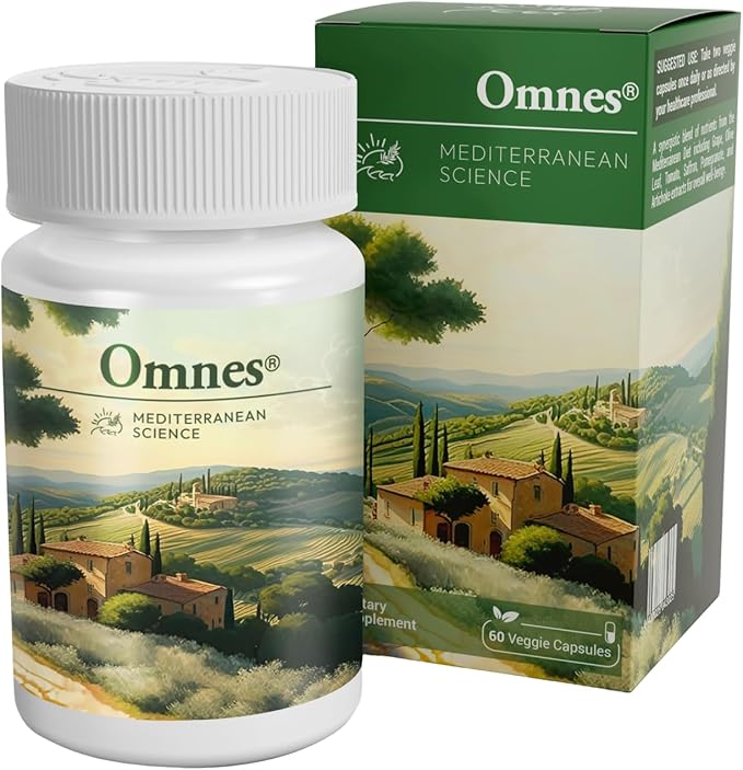 Omnes | Complete Multivitamin | Natural Extracts from Premium Mediterranean Diet Ingredients | +12 Vitamins and Minerals | Nutrition, Antioxidants, Energy | 60 Capsules
