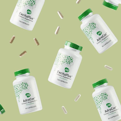 NeuroScience Adrenal Support Supplements for Men & Women - ExcitaPlus - Extra Strength Rhodiola & L Tyrosine Supplement - Help Reduce Fatigue & Encourage Healthy Cortisol (120 Capsules)