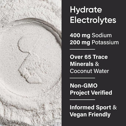 Sports Research Hydrate Electrolytes Powder - Sugar-Free & Naturally Flavored with Vitamins, Minerals, and Coconut Water - Supports Hydration - Cherry Pomegranate