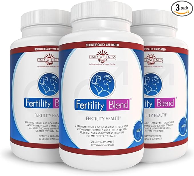 Daily Wellness for Men - Male Fertility Supplements, Vitamin Blend Pills - Male Count Pre-Conception for Him - Fertility Supplements for Men - 60 Capsules, 3 Pack