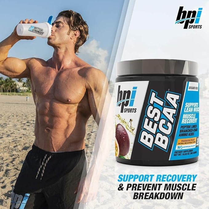 BPI Sports Best BCAA - The Building Blocks of Protein and Muscle - Supports Metabolism - Omega 6 - Passion Fruit, 30 Servings, 300 g