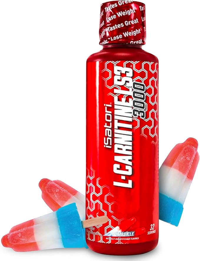 iSatori L-Carnitine LS3 3000, Liquid L-Carnitine with Acetyl L-Carnitine, L-Carnitine L-Tartrate, Stimulant Free Pre Workout, No Calories, Sugar, Gluten, Keto-Friendly, Bombsicle Flavor (32 Servings)