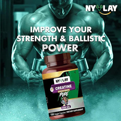 Creatine Monohydrate 3000 MG 150 Capsules | Dietary Supplement | Extra Strength Natural Formulation | Support Strength & Energy