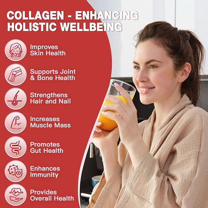 Multi-Collagen-Peptide-Powder with Probiotics, 50 Servings of Hydrolyzed Collagen Peptides with Hyaluronic Acid, Biotin & Multivitamins - Supports Skin, Hair, Nails Health