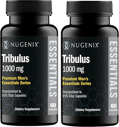 Nugenix Essentials Tribulus Terrestris for Men Extract - 95% Total Saponins, 1000mg High Potency, Extra Strength, 120 Count